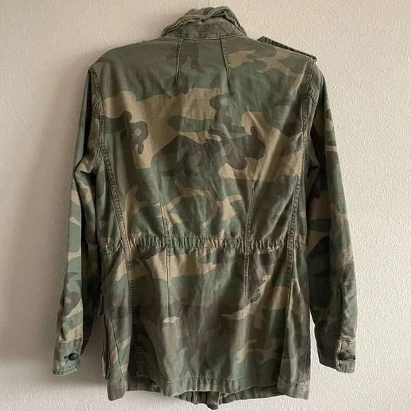 Free People 'Not Your Brother's' Surplus Utility Jacket Women’s XS Camo Green - Picture 7 of 13
